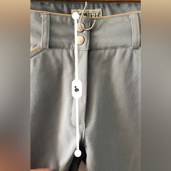 Dover Saddlery Gray, Blue and Brown Women's Riding Pants Breeches - Picture 13 of 14